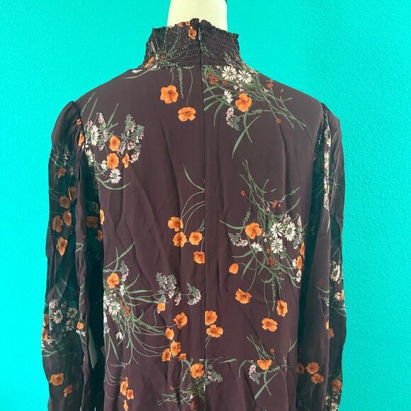 NWT Reformation Aude Dress Emmeline Mock Neck Long Sleeve Slit Plus Size 18 - Picture 5 of 7